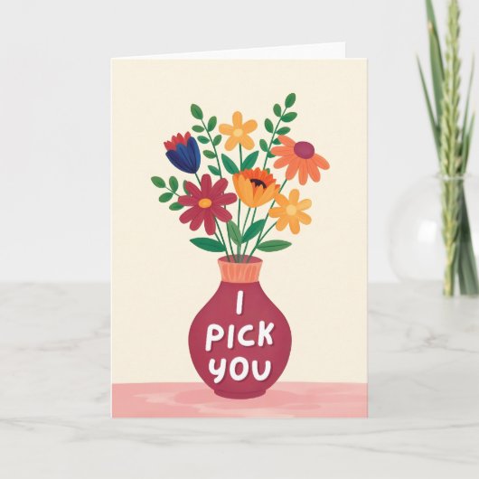 I Pick You Wildflower Valentines Day Card シーズンカード (正面)