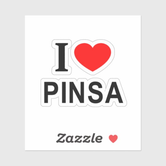 I PINSA I ❤️ LOVE PINSA IハートPINSA Vinyl シール (シート)