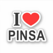 I PINSA I ❤️ LOVE PINSA IハートPINSA Vinyl シール (正面)