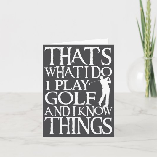 I Play Golf Funny Golf Quote Shop Uni-adults &amp; カード (正面)