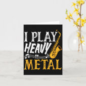 I Play Heavy Metal Saxophone Saxophonist  カード (黄色い花)