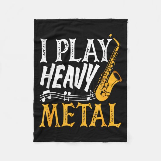 I Play Heavy Metal Saxophone Saxophonist  フリースブランケット (正面)