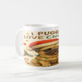 “I Plugging Love Christmas” Cute Christmas Pug Mug コーヒーマグカップ (正面左)