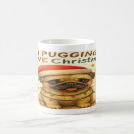 “I Plugging Love Christmas” Cute Christmas Pug Mug コーヒーマグカップ
