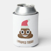I Pooped Today Funny Brown Emoji Christmas Hat   缶クーラー (缶正面)