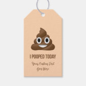 I Pooped Today Smiling Poo Emoticon Custom ギフトタグ (正面)