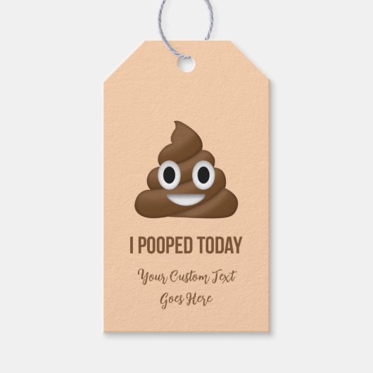 I Pooped Today Smiling Poo Emoticon Custom ギフトタグ (正面)