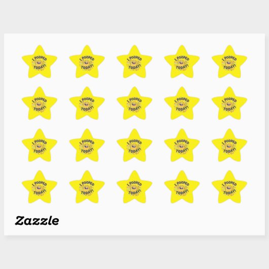 I POOPED TODAY - star stickers 星シール (シート)