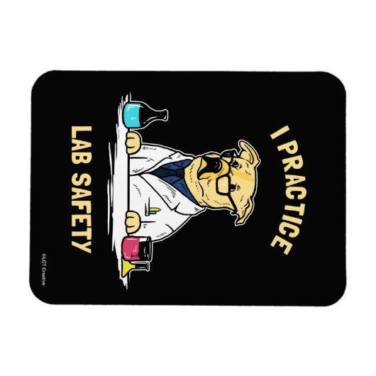 I Practice Lab Safety マグネット (横)