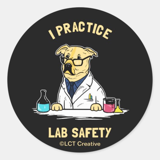I Practice Lab Safety ラウンドシール (正面)