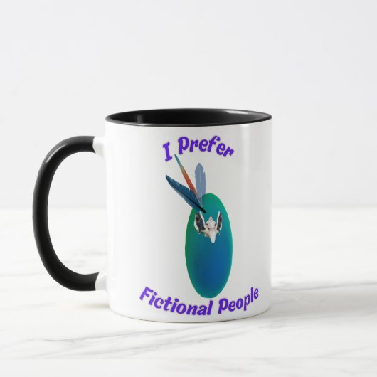 I Prefer Fictional People Mug for Writers Readers マグカップ (左)