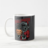 I Prefer Halloween Christmas Creepy Cute Skeleton コーヒーマグカップ (左)