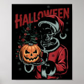 I Prefer Halloween Christmas Creepy Cute Skeleton  ポスター (正面)