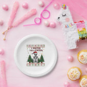 I Prefer Halloween Skeleton Ugly Christmas Skull S ペーパープレート (パーティー)