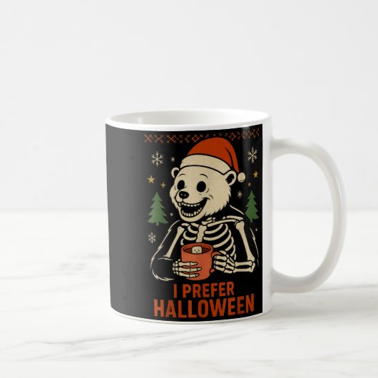 I Prefer Halloween Tree Bear Skeleton Christmas Wo コーヒーマグカップ (右)