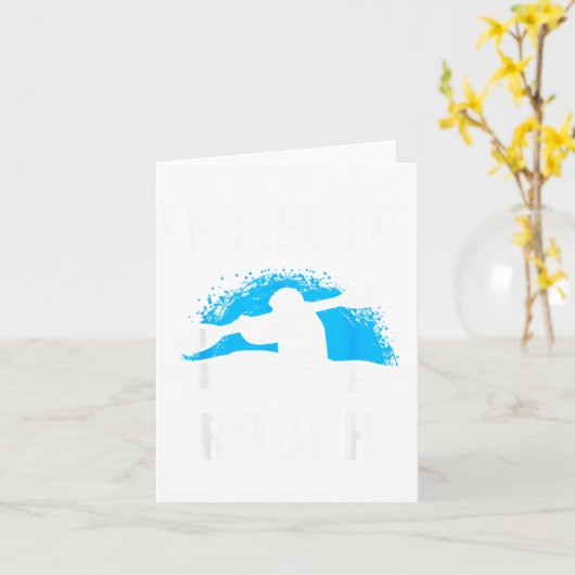 I Prefer It Rough Funny White Water Kayak  カード (黄色い花)