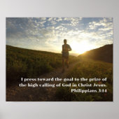 I Press Toward the Goal Philippians 3:14 Scripture ポスター (正面)