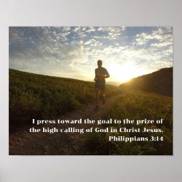 I Press Toward the Goal Philippians 3:14 Scripture ポスター