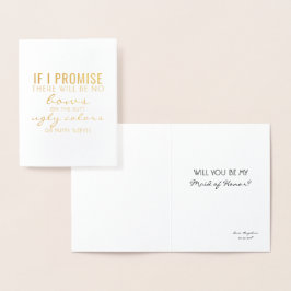 I Promise -もし Bridesmaidプロポーシおもしろいョン 箔カード