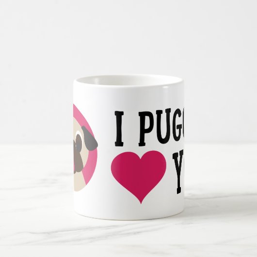 I Puggin愛パグのマグがによってじゃれつきます コーヒーマグカップ (中央)