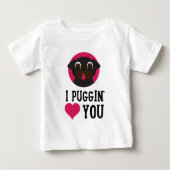 I Puggin愛パグを黒くします ベビーTシャツ (正面)