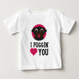 I Puggin愛パグを黒くします ベビーTシャツ