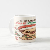 I Pugging Love Christmas: A Christmas Classic コーヒーマグカップ (正面左)