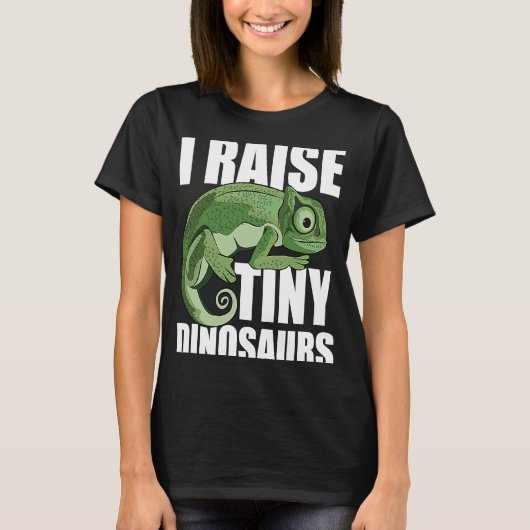 I pull up little dinosaurs  funny chameleon tシャツ (正面)