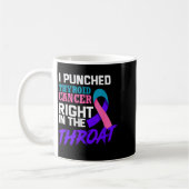 I Punched Thyroid Cancer Funny Thyroid Cancer Surv コーヒーマグカップ (左)