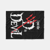 I Put D In Devil Halloween Funny Couple Halloween フリースブランケット (正面(横))