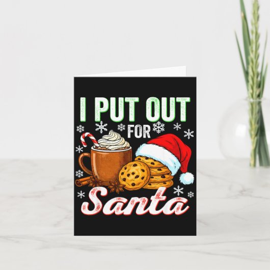I Put Out For Santa Funny Xmas Christmas Couple Ma カード (正面)