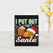 I Put Out For Santa Funny Xmas Christmas Couple Ma カード (黄色い花)
