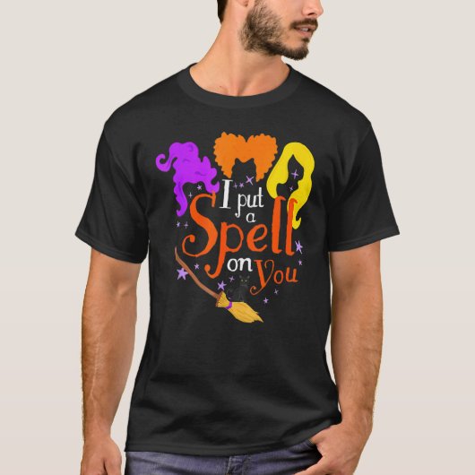 I Put Spell On You Witch Sisters Halloween Quote Tシャツ (正面)
