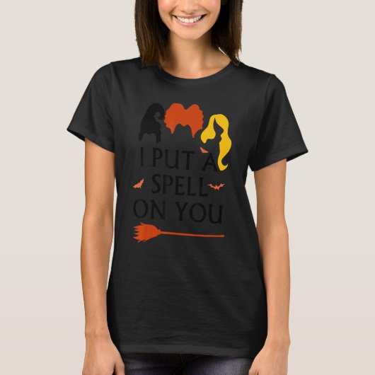 I Put Spell On You Witch Sisters Halloween Quote Tシャツ (正面)