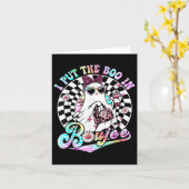 I Put The Boo In Boujee Fantôme Rétro Zèbre Léopar カード (黄色い花)