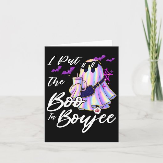 I Put The Boo In Boujee Funny Leopard Boujie Ghost カード (正面)