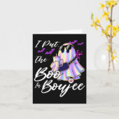 I Put The Boo In Boujee Funny Leopard Boujie Ghost カード (黄色い花)