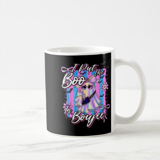 I Put The Boo In Boujee Funny Leopard Boujie Ghost コーヒーマグカップ (右)
