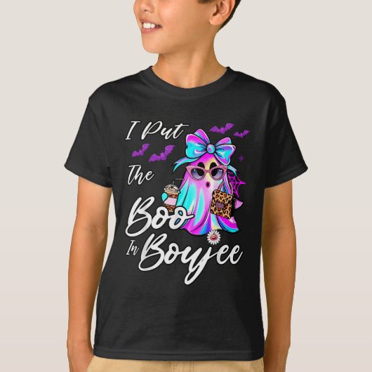 I Put The Boo In Boujee Funny Leopard Boujie Ghost Tシャツ (正面)