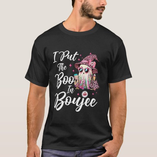 I Put The Boo in Boujee Ghost Funny Pink Leopard H Tシャツ (正面)