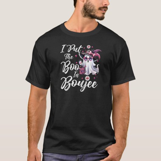 I Put The Boo in Boujee Ghost Funny Pink Leopard H Tシャツ (正面)