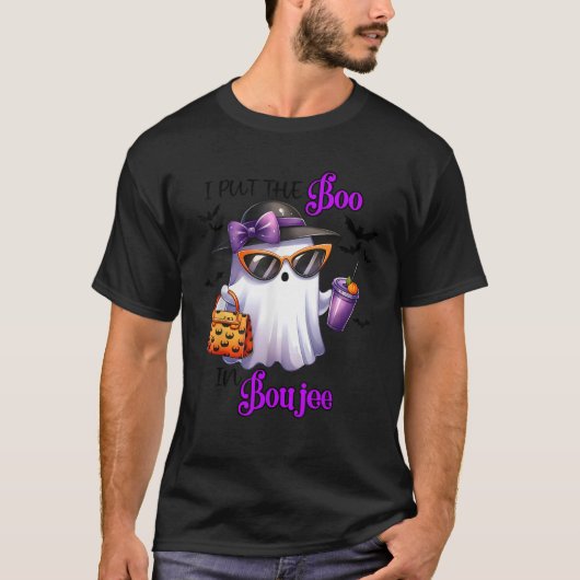 I Put The Boo In Boujee Ghost Halloween Cute Lady  Tシャツ (正面)