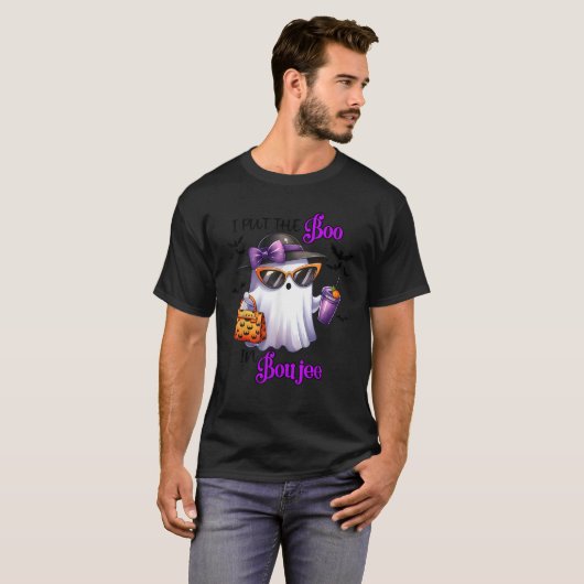 I Put The Boo In Boujee Ghost Halloween Cute Lady  Tシャツ (正面フル)