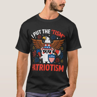 I Put The Tism In Patriotism Athletic Eagle  Tシャツ