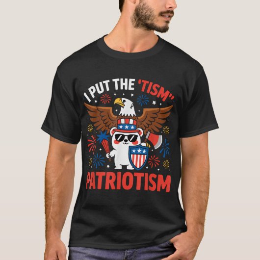 I Put The Tism In Patriotism Athletic Eagle  Tシャツ (正面)