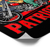 I Put The Tism In Patriotism Motorcycle Dinosaur  ポスター (角)