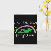 I Put The Y In Dyslexia Funny Cute Frog  カード (黄色い花)