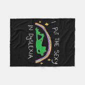 I Put The Y In Dyslexia Funny Cute Frog フリースブランケット (正面(横))