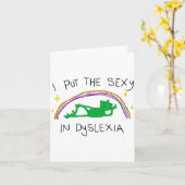 I Put The Y In Dyslexia Funny Cute Frog Saying Quo カード (黄色い花)