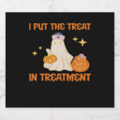 I Put Treat In Treatment Retro Funny Nurse Doctor  スパークリングワインラベル (シングルラベル)